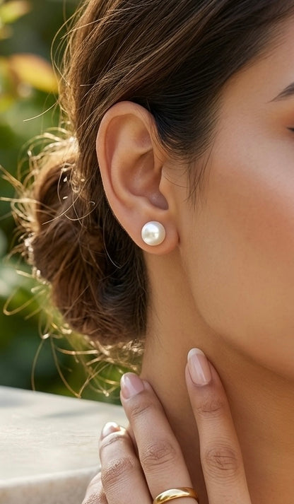 Pearl Essence Studs – Classic Pearl Everyday Earrings