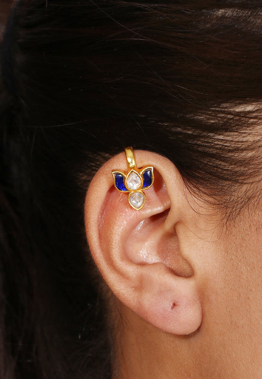 Morni Neel Stone Silver Ear Cuff