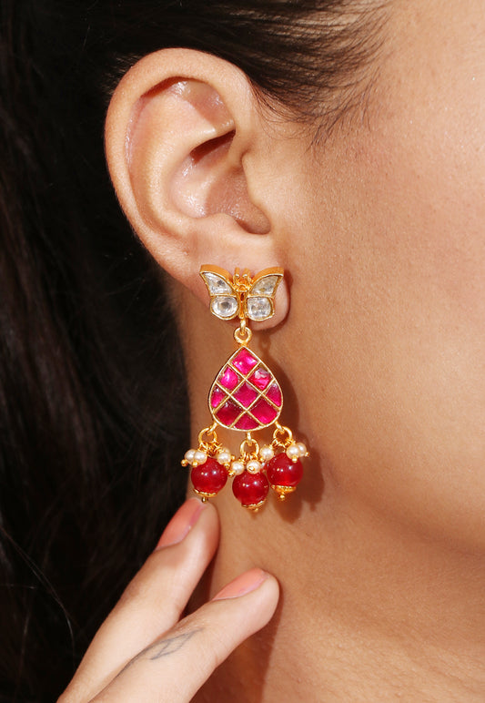 Morni Gulabi Lotus Earrings