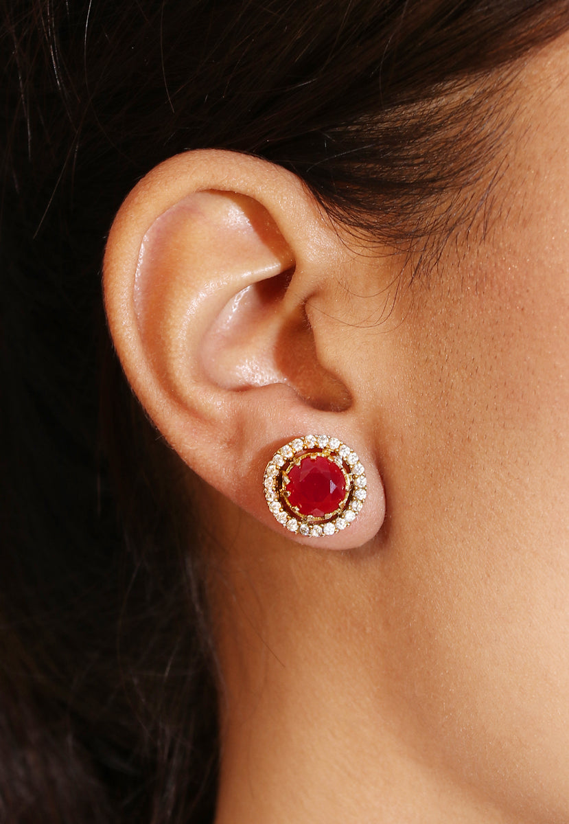 royal ruby round studs