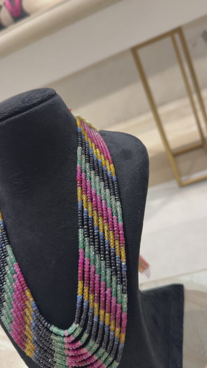 Prismara Luxe Multi-Gemstone Necklace 9 lines