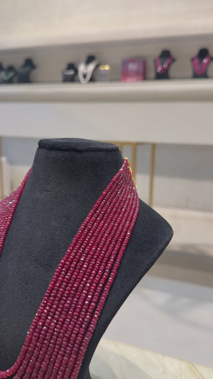 Ruby Cascade – Ten-Strand Statement Necklace